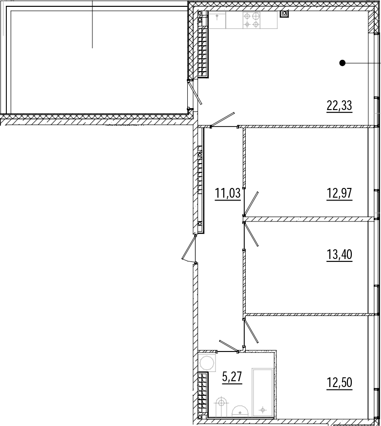 3-комнатная квартира 84.06 м², 9/9 эт., ЖК «Мануфактура James Beck»